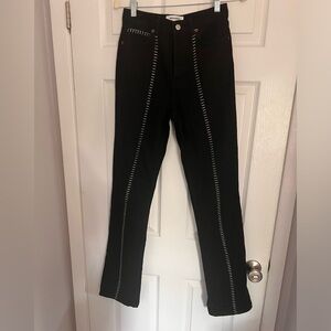 Reformation Cynthia High Rise saddle stitch straight leg  black jeans size 26